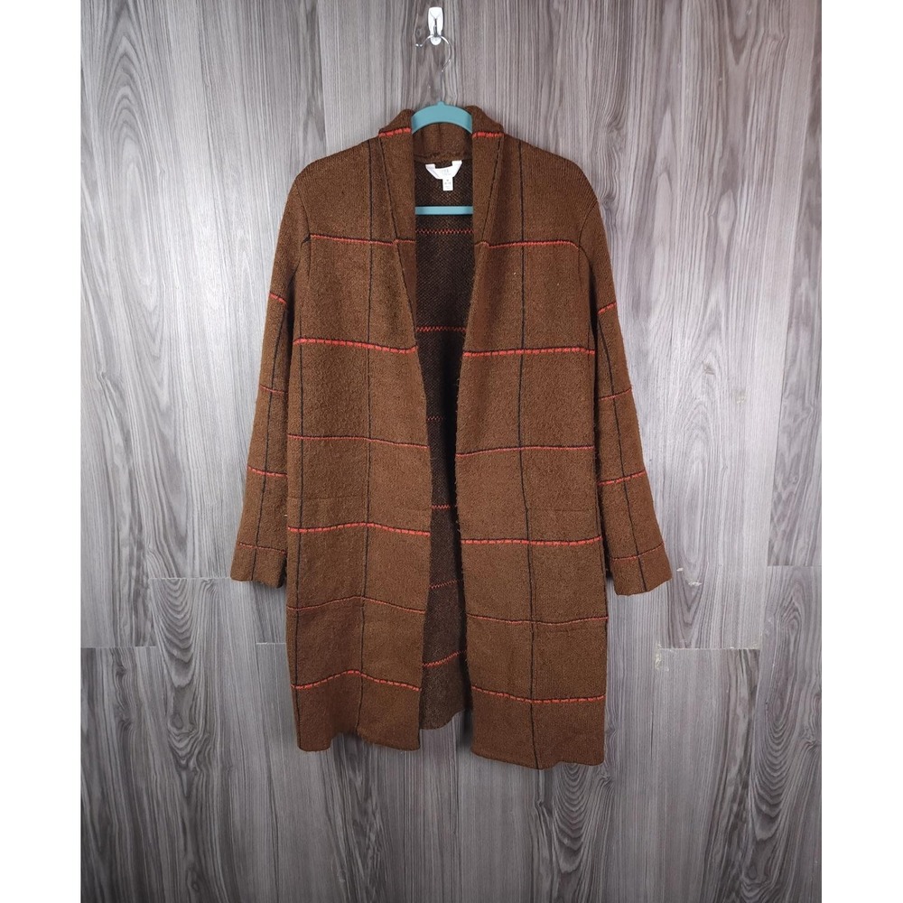 Time and Tru Brown Knit Open Front Cardigan Sweater SzM